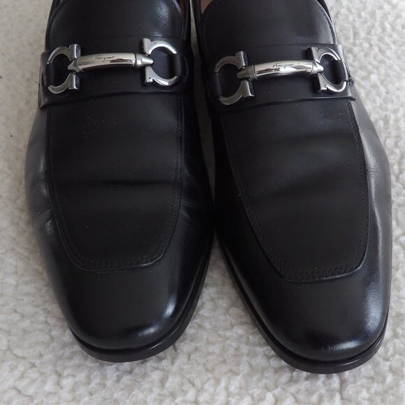 Salvatore Ferragamo"Benford"black men's loafers size 9 2E - Picture 1 of 13